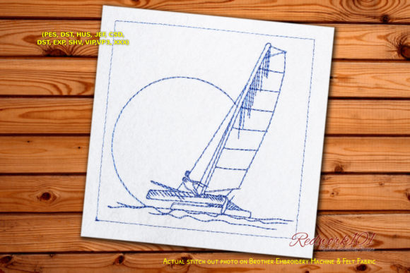 Catamaran Boat Redwork: A Nautical Holiday Essential