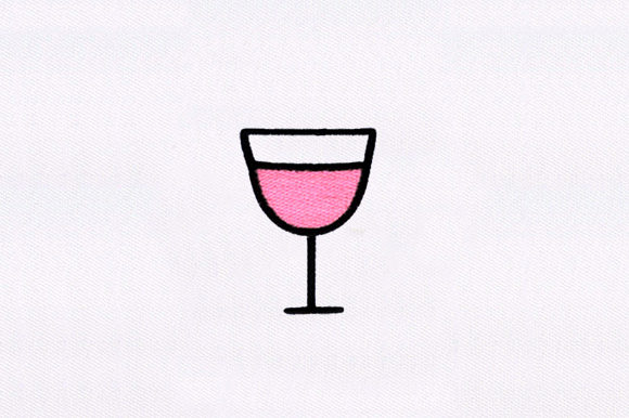 Wine Glass Embroidery Design for Holiday Collections